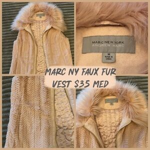Marc New York Faux Fur Vest - baby pink color